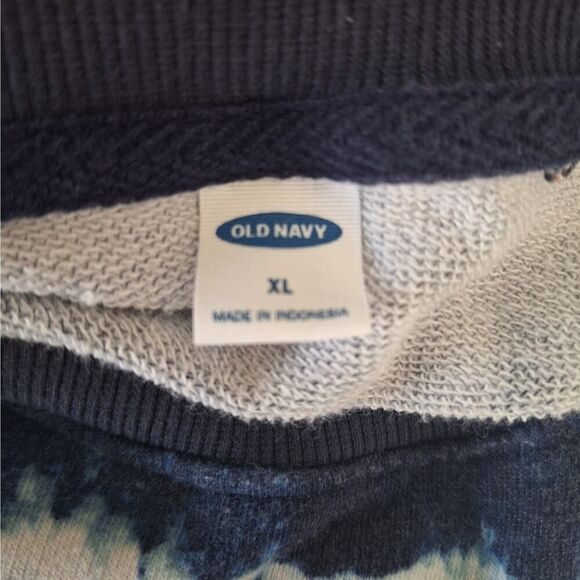 Old Navy Womens Tie Dye Box Sweatshirt Short Cap Sleeve Midriff Tie Front XL - Picture 2 of 11